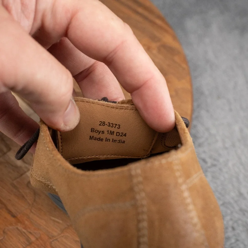 Johnston & Murphy Upton Oxford Boys 1 Tan Good Plain Toe Leather 28-3373